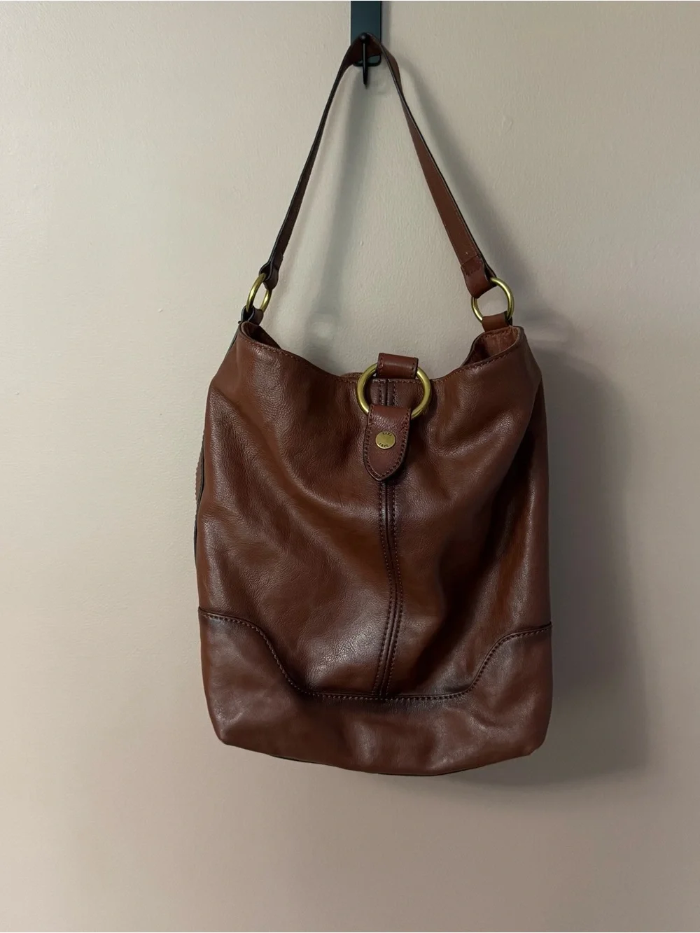 Frye Chestnut Brown Leather Hobo Bag
